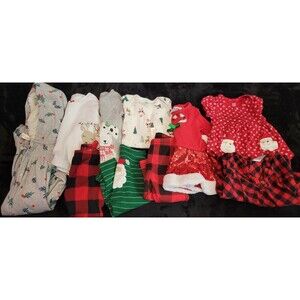 Lot Of Size 12 Month Baby Girl Christmas Theme Clothing